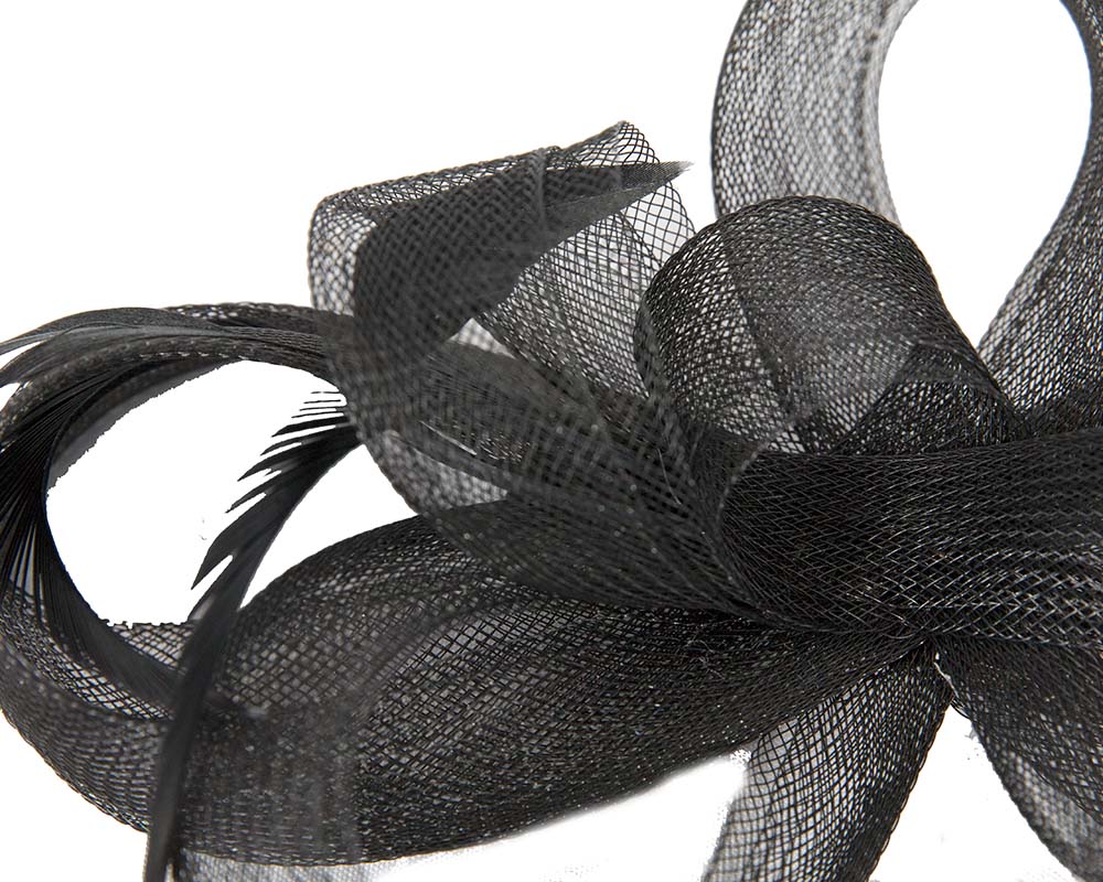 Custom made black fascinator by Cupids Millinery-2