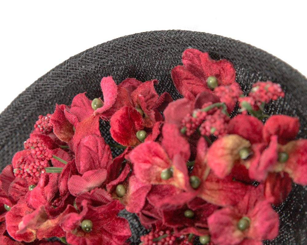 Large black & red fascinator by Max Alexander-2