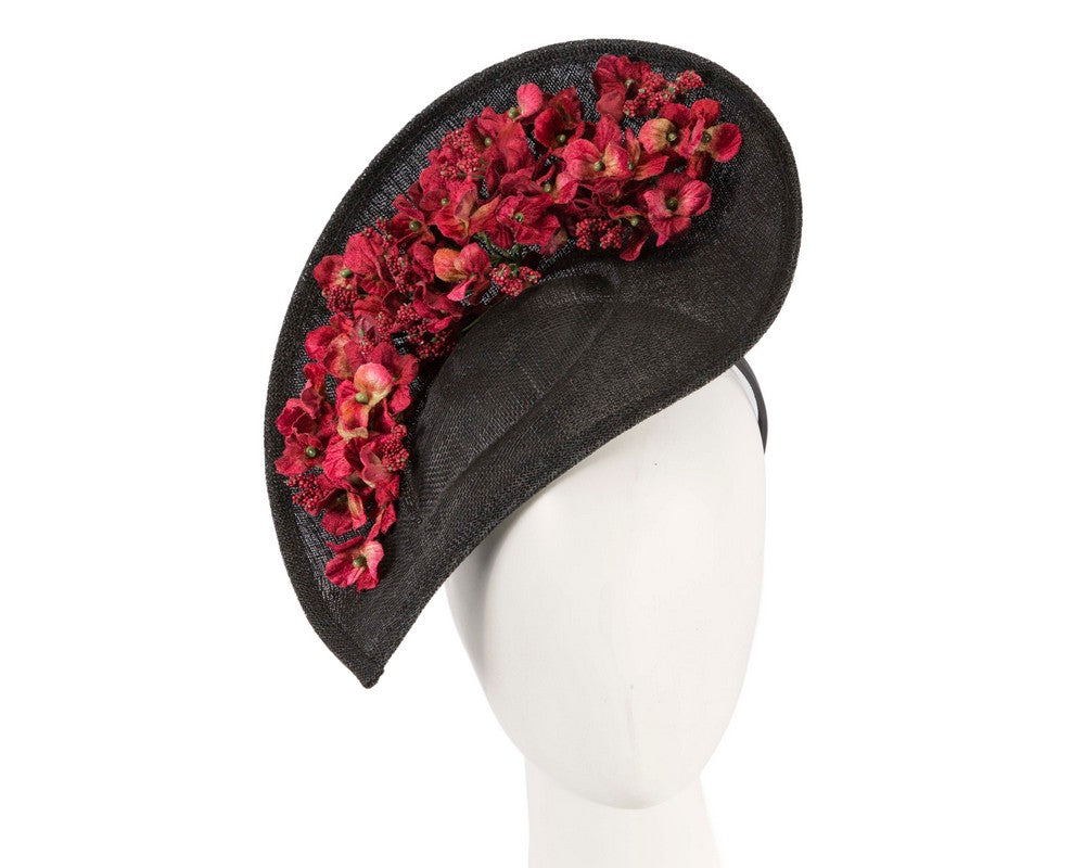 Large black & red fascinator by Max Alexander-0