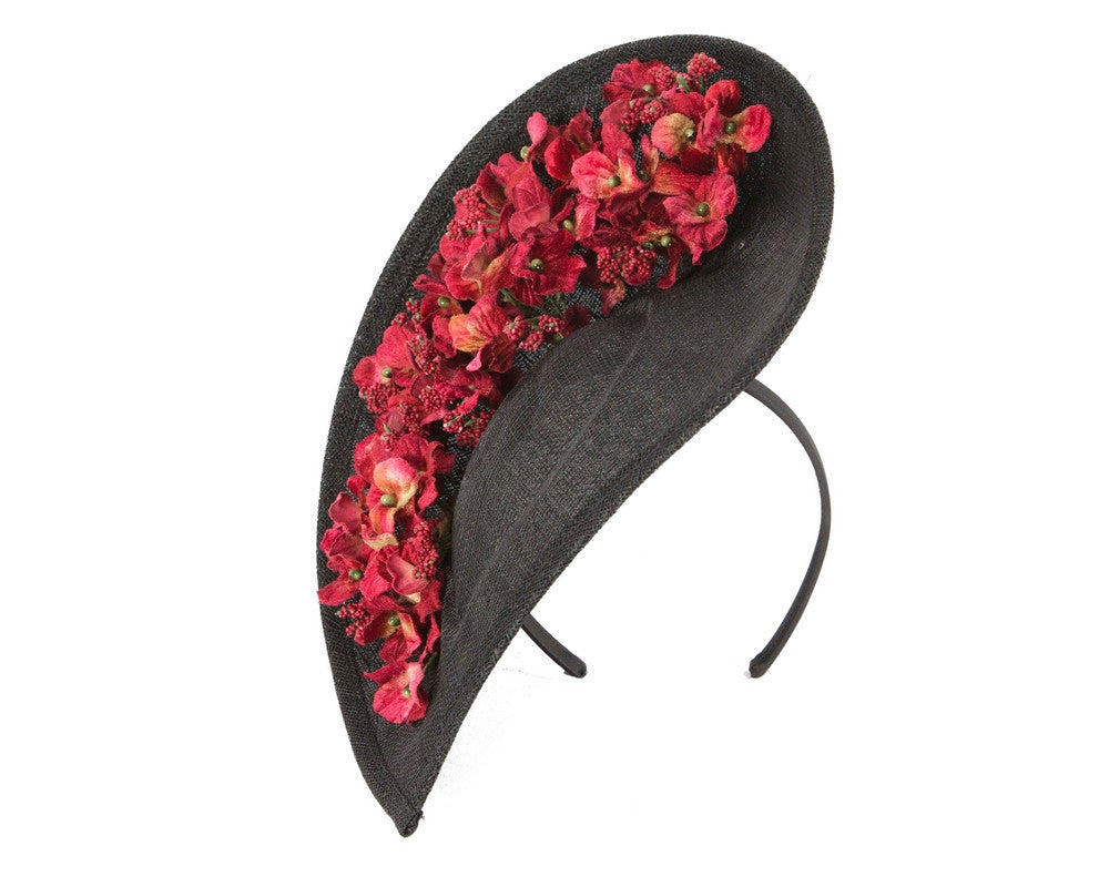 Large black & red fascinator by Max Alexander-1