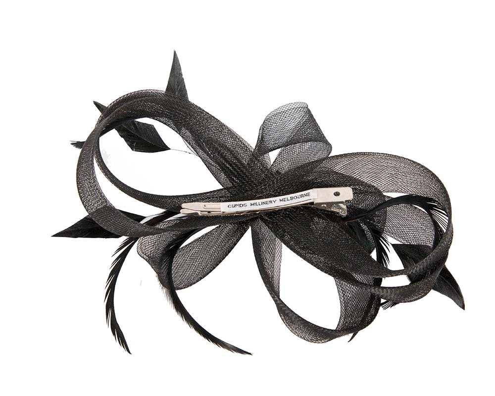 Custom made black fascinator by Cupids Millinery-3