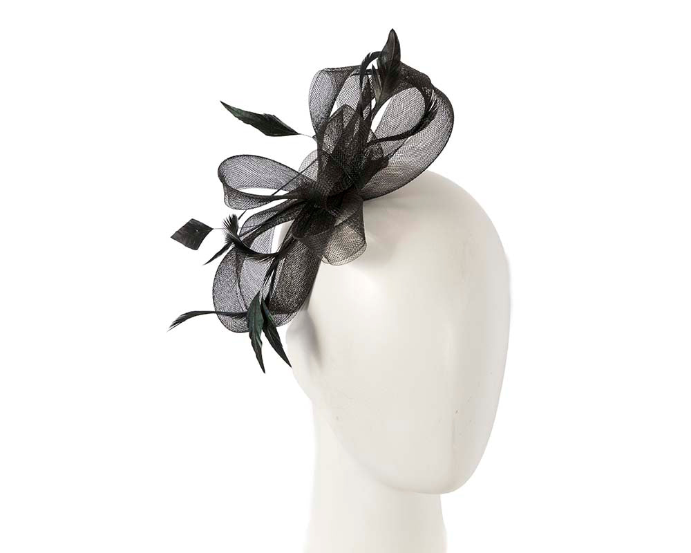 Custom made black fascinator by Cupids Millinery-0