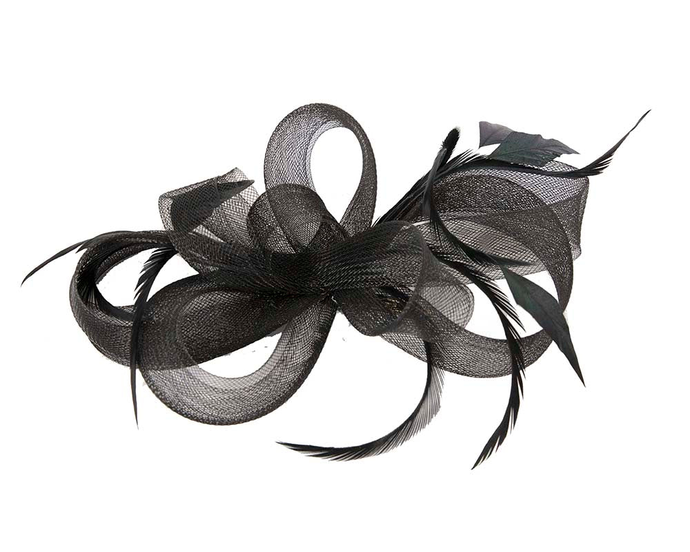 Custom made black fascinator by Cupids Millinery-1