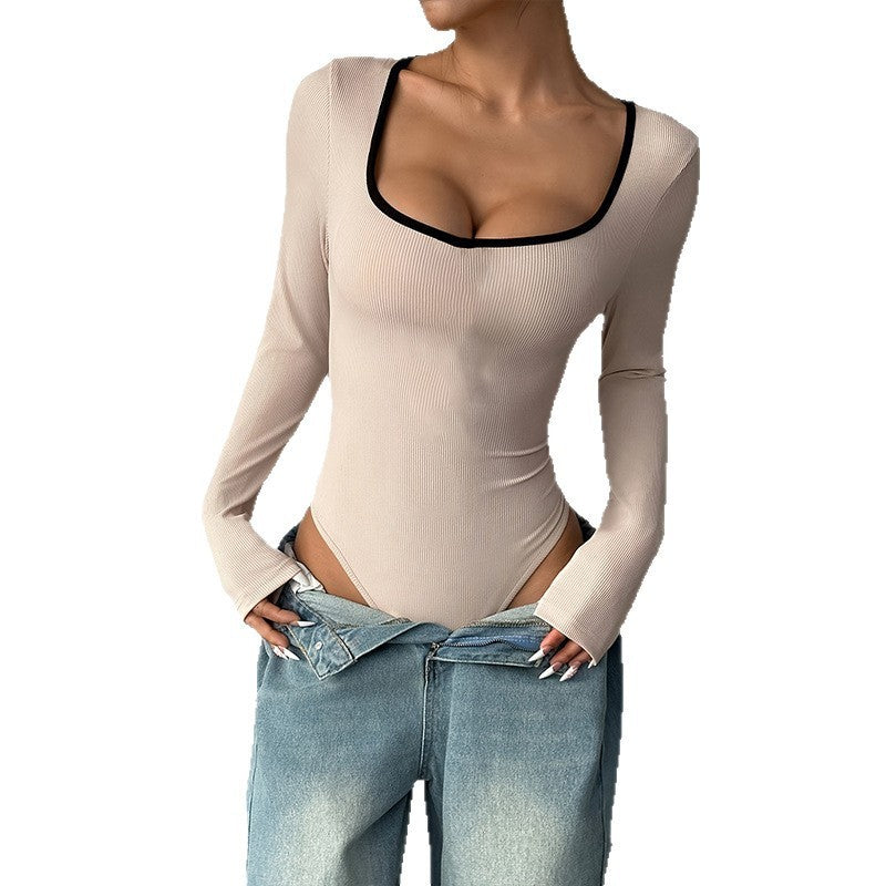 Slim Fit Patchwork Fashion Sexy Siamese Clothes For Women