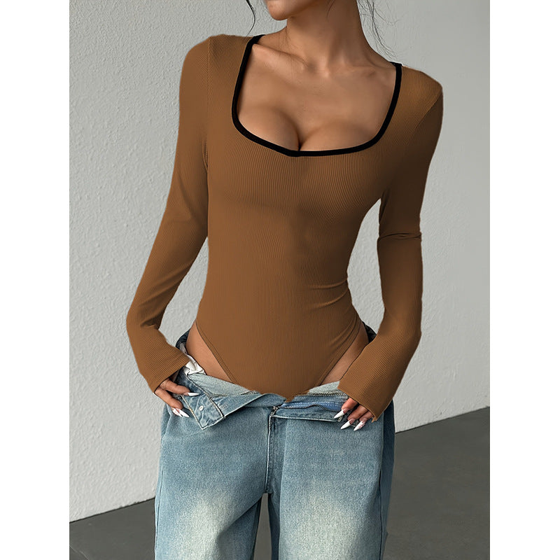 Slim Fit Patchwork Fashion Sexy Siamese Clothes For Women