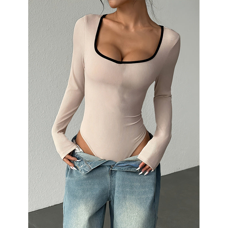 Slim Fit Patchwork Fashion Sexy Siamese Clothes For Women